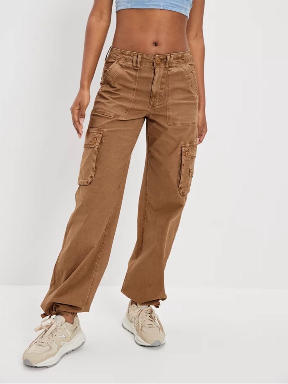 AE Lightweight Brown Snappy Stretch Baggy Cargo Jogger